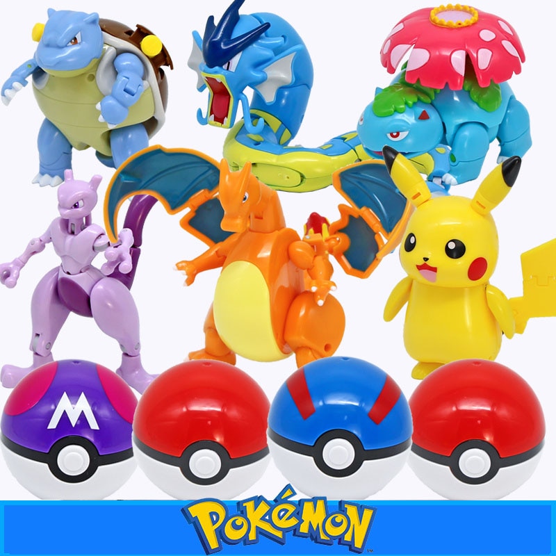 Takara Tomy Pokemon Deformation pokeball Figures Toys Transform Pikachu Charizard Squirtle Action Figure Model Dolls Kids gifts